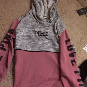 PINK VS pullover color block cotton hoodie